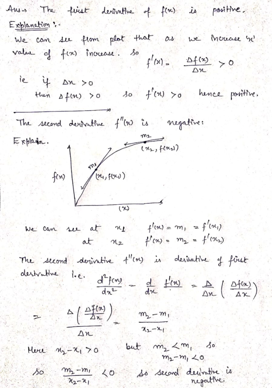 Aus- The first derivative of fire) is positive. Explanation ! We can see from plot that as we increase is value of fix increa