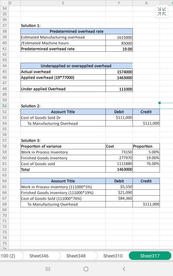 AR SK 35 38 Solution 1: Predetermined overhead rate Estimated Manufacturing overhead /Estimated Machine hours Predetermined o