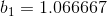 b_{1} = 1.066667