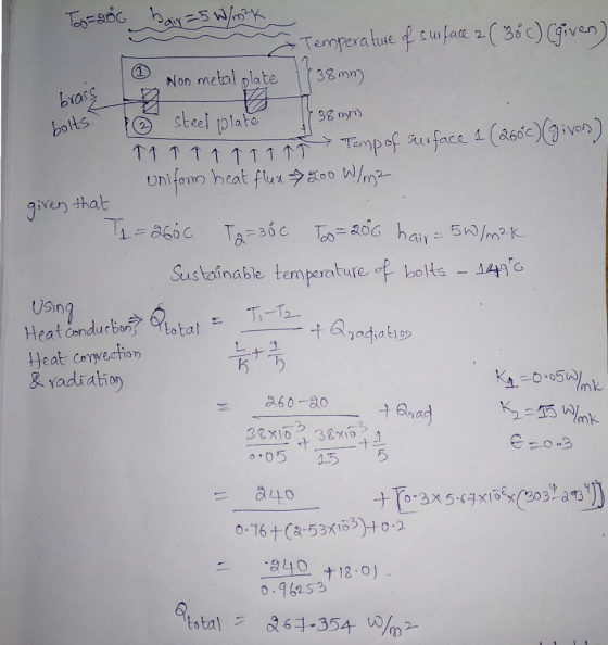 brass Too=286 baix 25 W/rok - Temperature of surface 2 (36) (given) | Non metal plate 1838mm. bolts steel plate 1838 mm TTTTT