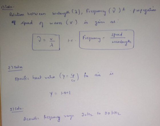 propagation 1 Solni Relation between walength (A), Frequency (o je of speed of waves (v) is geven as: wavele 27 son specific