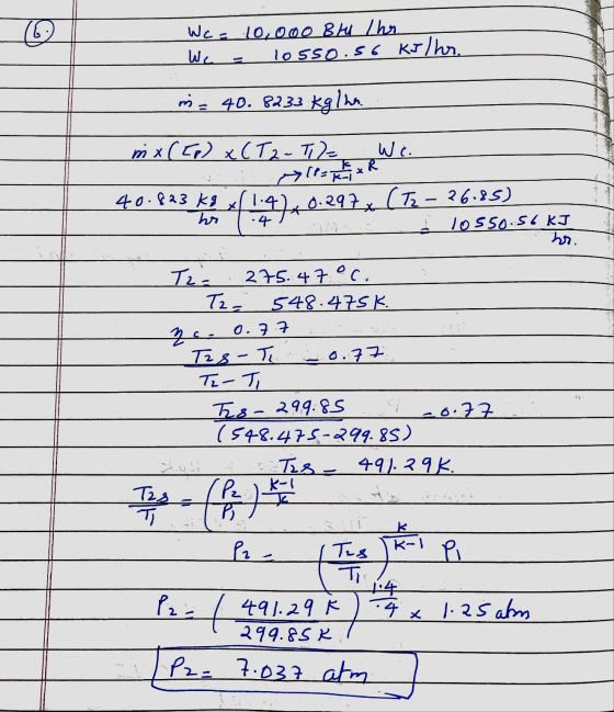 0 Wc = 10,000 Btu/hr 1055o.6 kJ/hr. Wc in = 40.8233 kg/ha. K-1 im x({p) x (T2-T)= kx R IP=k 40.823 kg xf 1.4740.297 x (Tz – 2