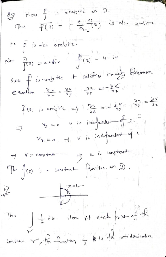 on analytic D. is 597 Here f(2) is also ੧) analytic. Thus is also analytic. u-iv Now f+2) = =utbir fin- candy Riemann ra it s