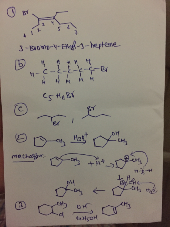 3-Bromo-y-Ethyl-3-heptene 1 - -- H H H HH CS HOBY mechoshon p ay tats ents + Radyol