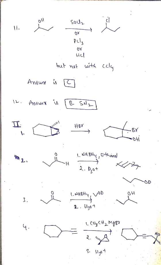 06 soch 08 Pulz ΟΥ Hel but not with cely . . Answer iu 12. Annwer is [B. SN 27 HBY v SBY . oti 1. NaBty, Ethanol noo 1. NABHU