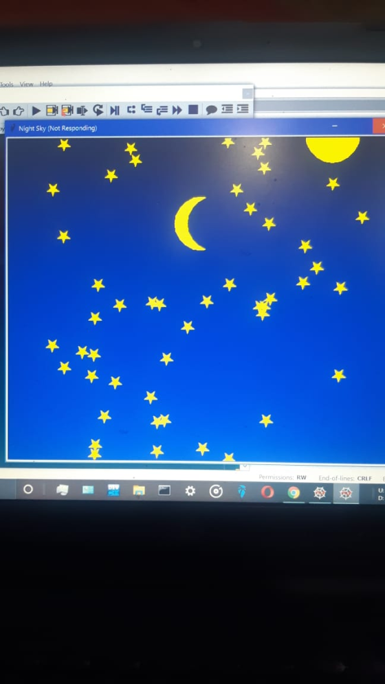 Tools View Help ut EUNICEFIE Night Sky (Not Responding) Permissions: RW End of lines CRLF E