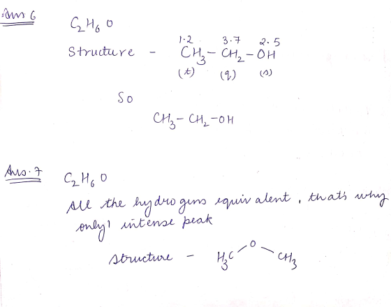 ano Choo Structure - 1.2: 3. 7 2.5 CH2 - CH2-OH (t). (9) (9) So CH₂ - CH₂-OH Aus. C₂H Go All the hydrogens equivalent, thats