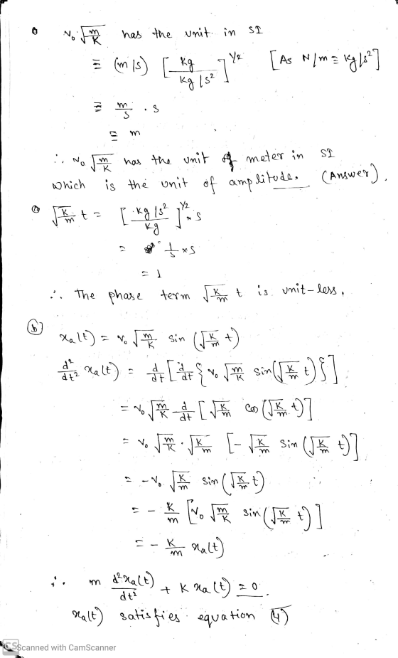 ST No has the unit in rk Ya (m 15) kg [As N/m = kg /8? kg ls² van * m. S .8 (11 s :, K (Answer), which has the unit of meter