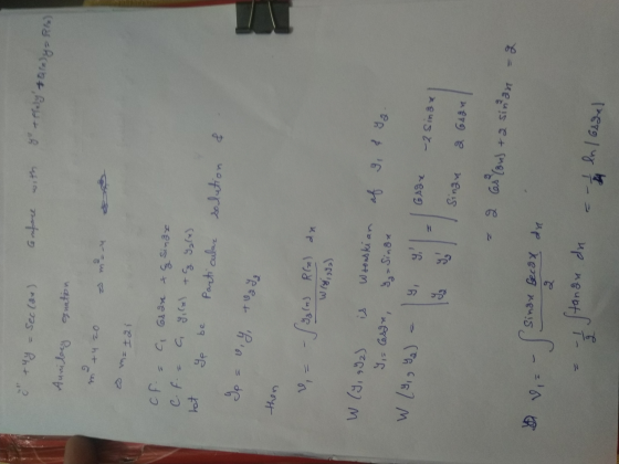 + 4y = sec (2x) onfere with you + flady &le)y sis) Aurilory equation ty to -4 es maigi CF. a esan + G Sinar het Je be C. f =