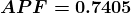 \boldsymbol{APF=0.7405}