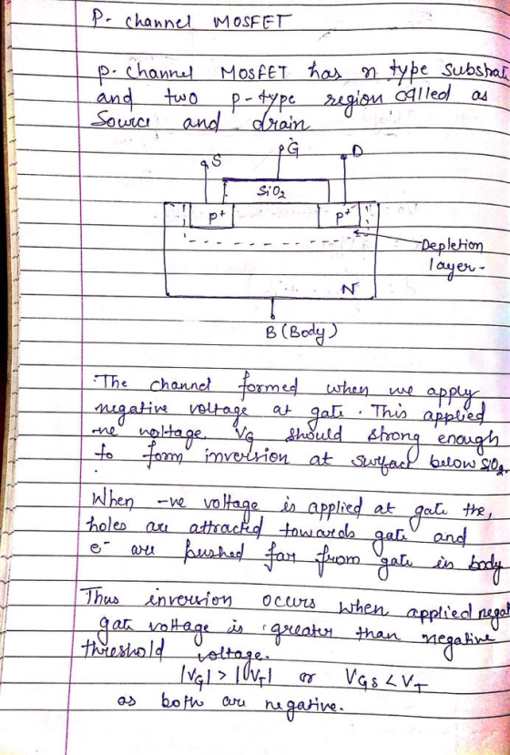 Po channel MOSFET p. Channel Mosfet hos n type Substałe and two p-type region called as Source and drain pĞ AS SiO2 -Depletio