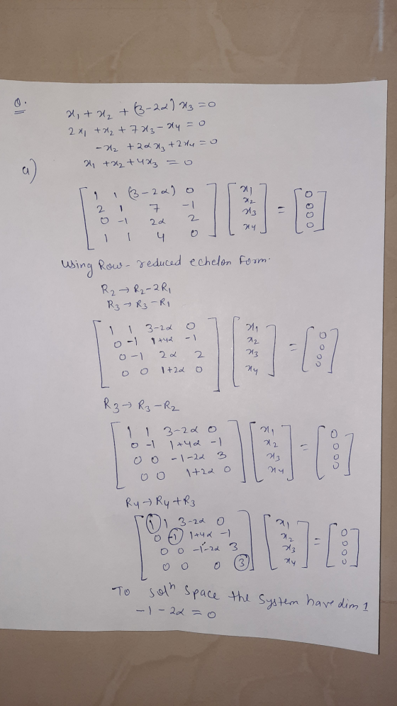 H + H₂ + (B-22) H3=0 2a1 + a2 + 743-2y = 0 - H2 +22₂ + 2y = 0 21 +22 tua = 0 a ) 21 3-22) o 7. -1 -1 22 4 12 23 0000 HY using
