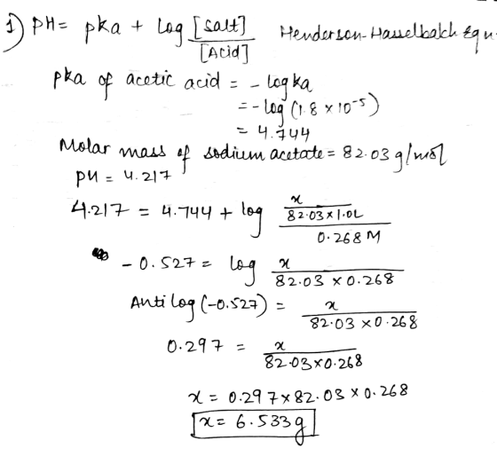 Acid ka op acctic acid - loa ka. 0.268 MM 82-03 x 0.268 Anti 82.03 ×0.26% 2--03 xo 268