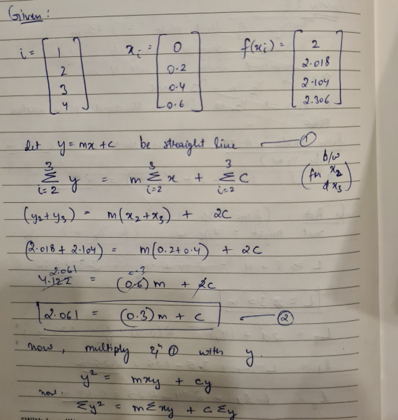Given! 0 i= 22 2 flui): - 2 3 0.2 0-4 Loob 2.018 2.104 2.306 4 det y = mx tc be straight line O blo E (=2 y m En -2 EC ů: 2 (