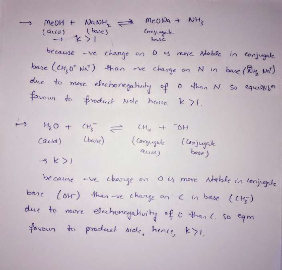 buse меон + За он, MeO Da + он, (and) (bare) . conjugak KI because -ve charge on o es more stable in conjugate base (cho Nat)