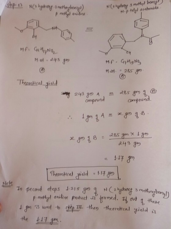 step-08 (* hyaranya melegbewegt) methyl aniline N(2 hydroxy 3 methyl benyl N-p.tolyl acetamide. 11 - ody u m.f. Gothing M. ad