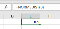 fox
NORMSDIST(0)
F
0.5
LL
ш