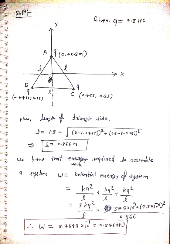 Given, g43 HC A 19 (0,+0.sm) C (o.9-33, 0-25) (0.4337025) Lengt ofdniangle sids Now log-(-0-25))2 2. (o-0) asstmble that enea