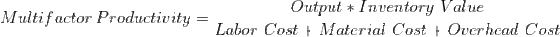 Output Inventory Value Multifactor Productivity Labor Cost Material Cost Overhead Cost