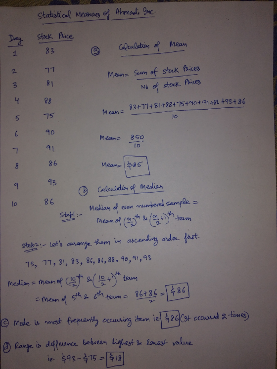 りC- Day Sck Auce 8 3 Gleulation of hrean 2. Mane Sum of stuek faices 4 88 15 90 a1 86 93 8 6 M can83+77+81+88+75+0+3+ 86 lo M