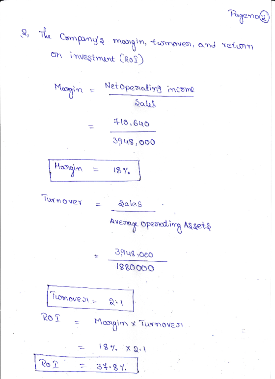 Pagemo@ 2, The Componyş margim twmoven, and retunn on imveştmunt CROI) Net operatingncome Margin వయి F10,640 3৭५৪, ০०0 Hanmn