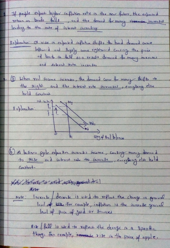 If people expert higher inflation rute in the near future, the expected return in bonds falls , and the demond for money to i