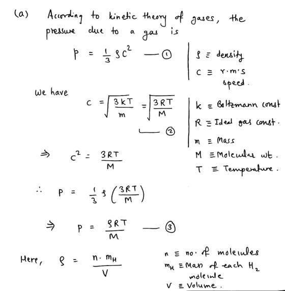 La) Acun to kinehc th, tie aases, the priue due to a jau I_S 3 speed We have m Mass 3 RT 3 Hert ˇ Volume .