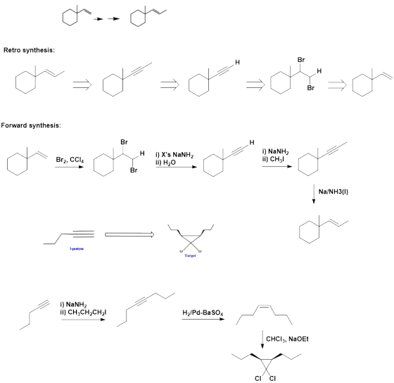 لو حل | Retro synthesis: H لال = = = ی ال مدل ب با ماسک Forward synthesis: 1 H Bra , CC وا i) Xs NaNH2 ii) H2O i) NaNH2 ii