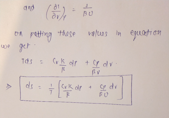 and le Bo these values in equation on putting we get Tas & Co K dp & CP dr. lerk op & Cp dv BO
