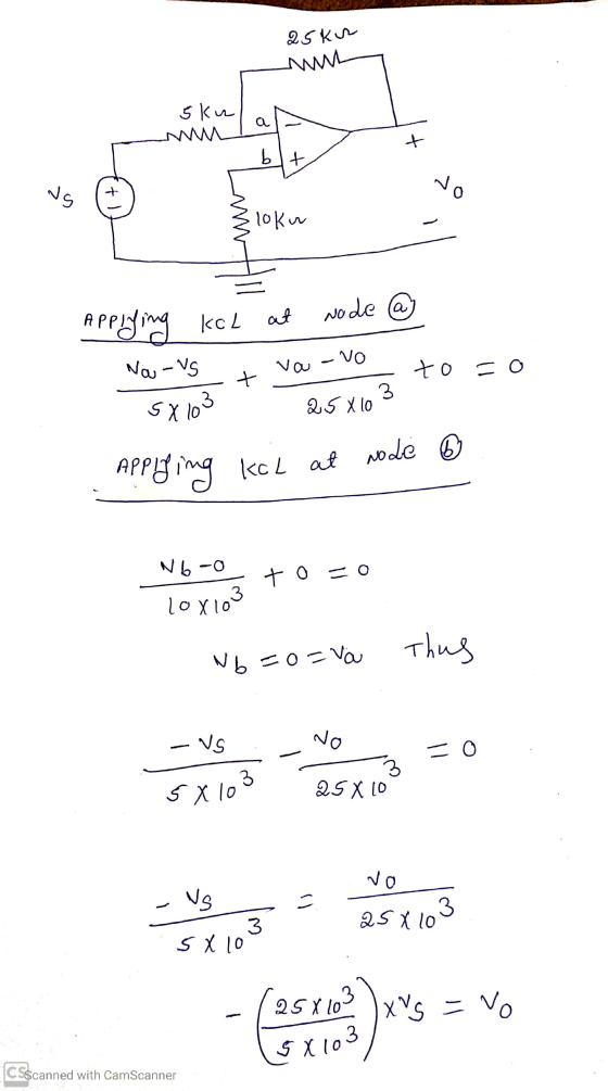 asku skul , Il 2 Applying KCL at node @ Na-vs SX103 L + Va - VO a to so . 25x10 3 at node 6 Applying kol Nb-o to =0 10 x103 N