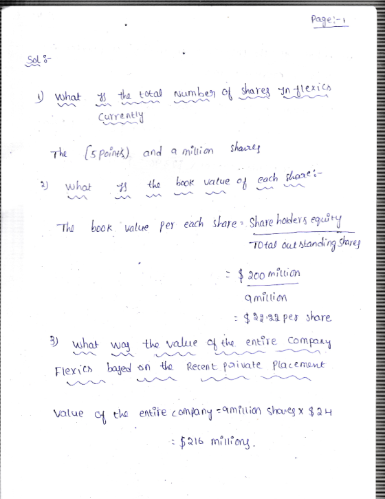 page:- Solo u what the total number of shares in plexico currently The (spoines) and a million shares 2) What is the book val