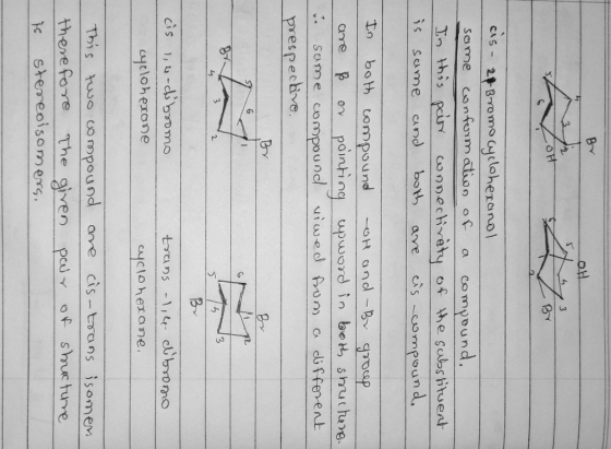 Br ou Zot B as- 28 Bromo cyclohexand! same conformation of a compound. In this pour connectivity of the substituent is same a