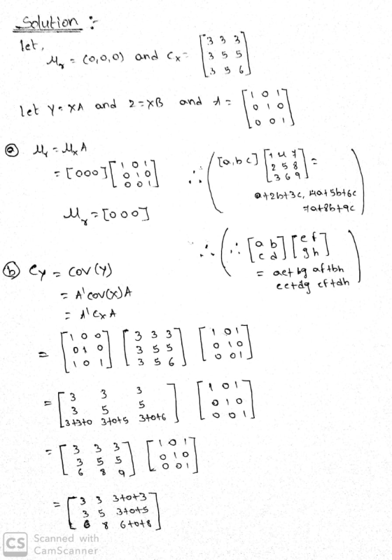 Solution : let, M = (0,0,0) and cx 13 5 5 [3 5 6) let yo xa and 2=XB and d= [1017 Tool @ M = Mx A :looo) Tabelt ut 581 Tooted