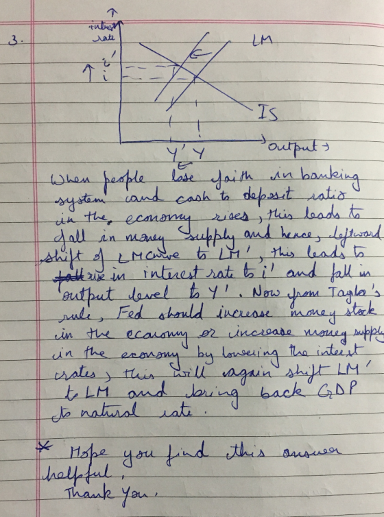 intuen Nati M r IS ou Y Y outputy When people lose faith in banking system cand cash to deposit ratio in the econoney rises,