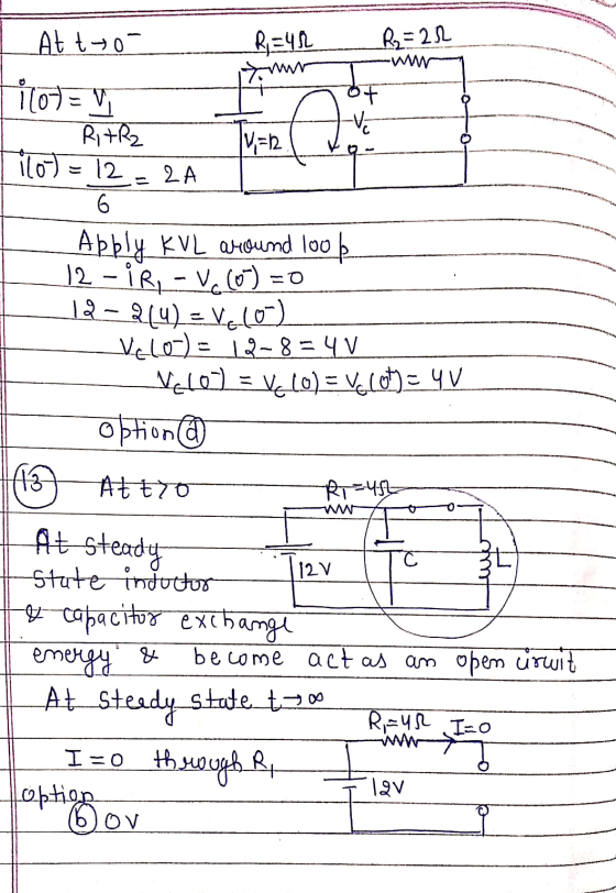 At tto- - R=22 ilot RITR2 Hoy = 12. 2A Apply KVL around look 12-1R - V. (0)=0 12-2(4) = V(10) - Vele) = 12-8= 4 V - Vele) = V