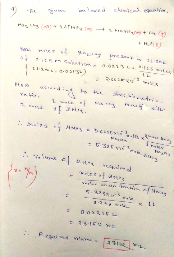 9 The given balanced chemical equation, Mag coz (aq) + 2 NO3 (an 2 Nanozcan & Co (g) f Hadle Now, moles of Naqoz present in 2