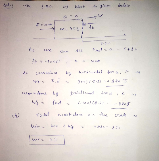ol) The S. B.D. of block is given below. aza - FLOON mausteg Ik g. Im Freel ao = Ft fk As we can see So ke-toon , to a coone