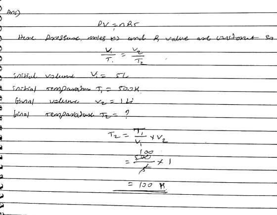 Pranar Pressusce moles and 3 Here value as constant sa 3 initial volume a sz Sorbiat sens pasalue Ta502K Ginal volume reali f