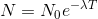 N = N_{0}e^{-\lambda T}