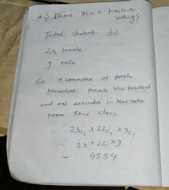 A Please give a positive, rating? Total Students 32 23 temale 9 mate sa a committee of female poesiclent, tenate vice-preside