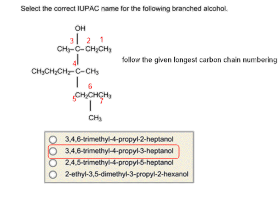 Select the correct IUPAC name for the following branched alcohol. он 3 2 1 CH3-C-CH2CH3 follow the given longest carbon chain