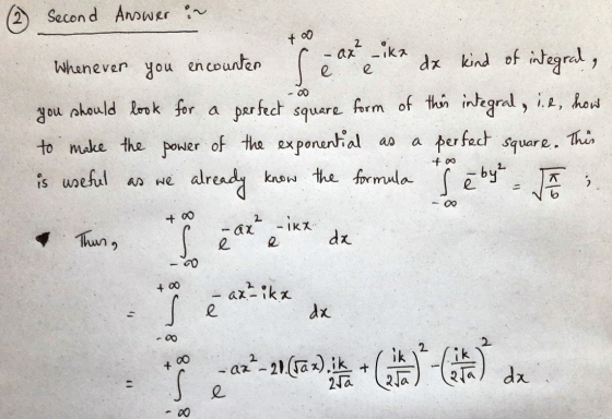 (2) Second Answer in too as NO Whenever you encounter reatika dx kind of integral, you should look for a perfect square form