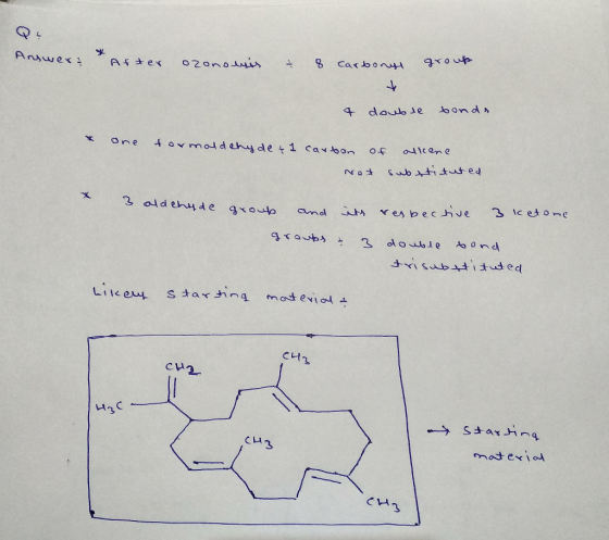 Carbon Anjwes 02onouis Afex bonds + double ovmatdehy det 1 cavbo One al1cene Of wbrttted NO 3 Icetoe 2 aldehyde qxoup itres b