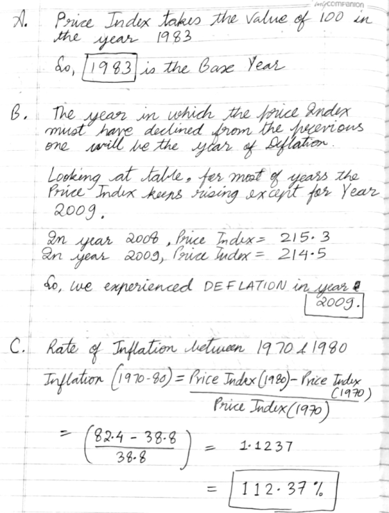 il companion to Price Indix takes the value of 100 in the year 1983 So, 1983 is the base Year The year in which the price and
