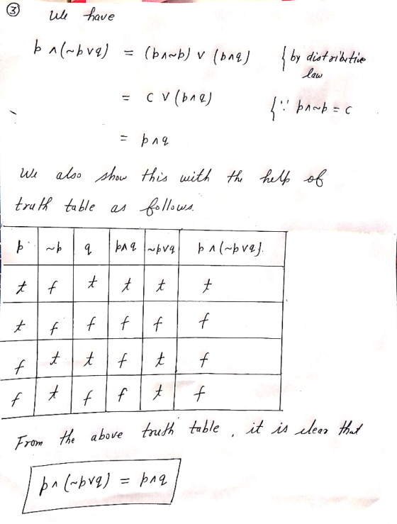have bng by distnutie law - CV(b) From boveu table it u