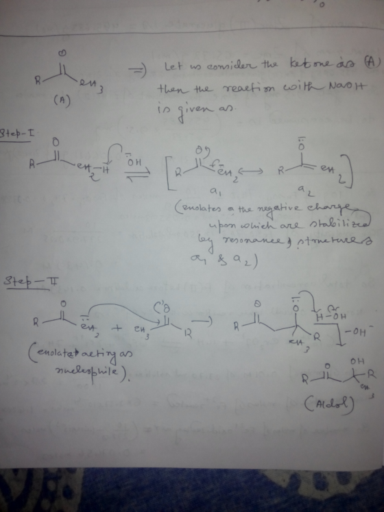 o - en Let us consider the ketone as A then the reaction with Nash is given as Step-I vet-H 2 4 Roken a, az a (enolat tes a t