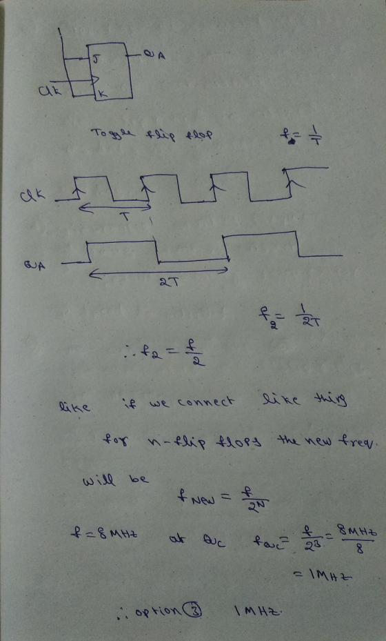 Toggle flip flop & a LELF 2T Xg like if we connect like thing we connect for noflip flopy the new frea. will be f new = 2 New
