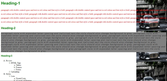 Heading-1 TV paragraph with double centred space and text in red colour and font style is bold, paragraph with double centred