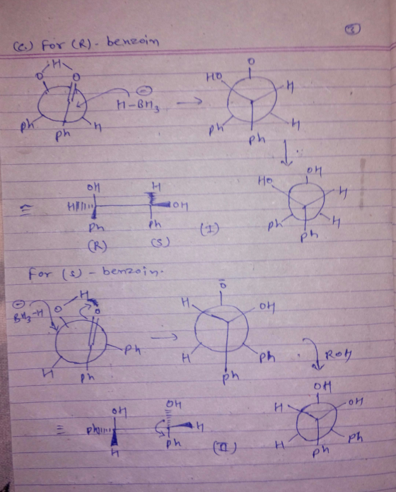 (C) For (R)-benzoin HI o HO H-BH₃ n ph ph ph on Ho oh H H om ph H ph () р, for (s)- benzoin. H H 애 BH .ph H .ph Roth ph ph O