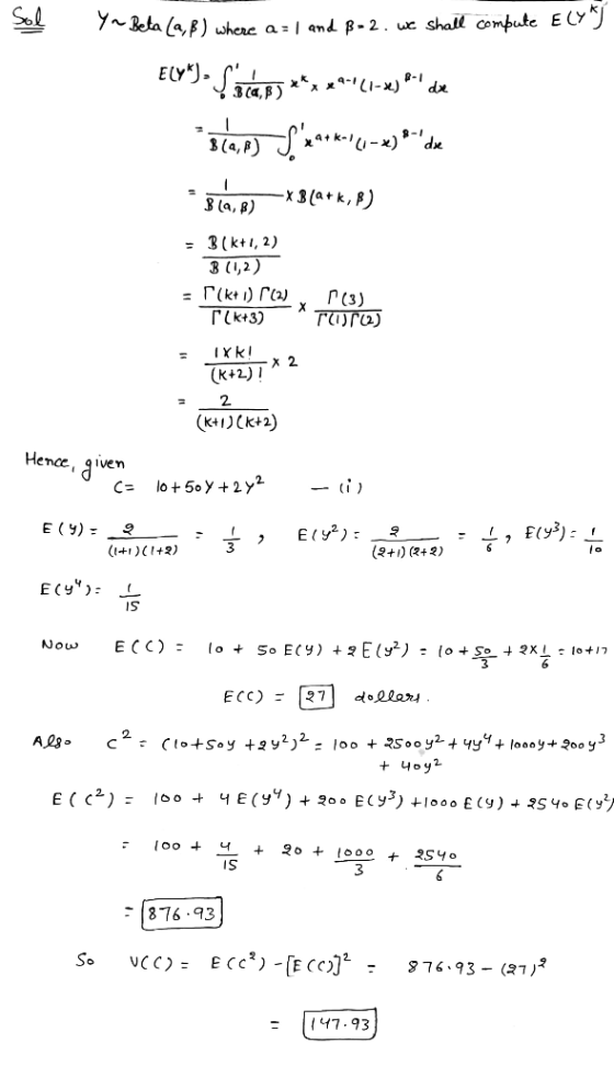 Sol yn Beta (a,b) where al and B-2. we shall compute Ely) E(**)> [idas) **y 20-11-2) at de *360,0) Skanke$(1-x) * de isla,